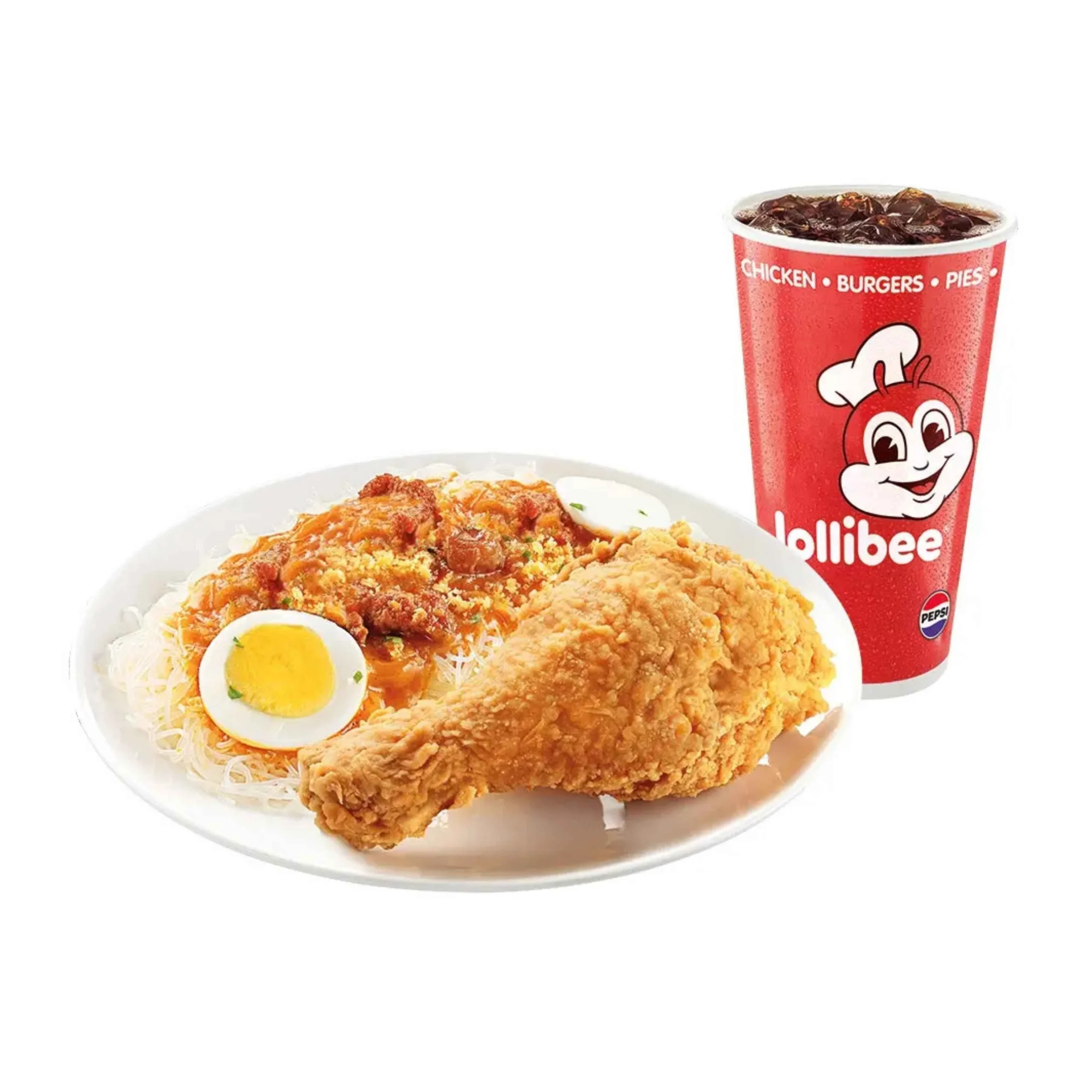 1 Piece Chickenjoy plus Palabok Fiesta & drink
